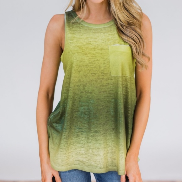 Green ombre pocket tank - Picture 6 of 7